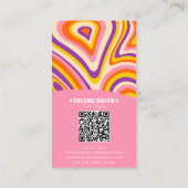 Carte De Visite Retro Super rose clair QR Code Bold Boho unique (Dos)