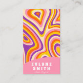 Carte De Visite Retro Super rose clair QR Code Bold Boho unique (Devant)