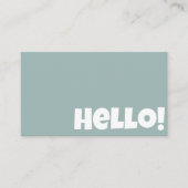 Carte De Visite Retro Super vert QR Code Hello Modern Boho (Devant)