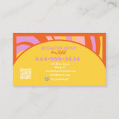Carte De Visite Retro Super Wavy QR code Social Media (Dos)