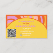 Carte De Visite Retro Super Wavy QR code Social Media (Dos)