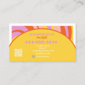 Carte De Visite Retro Super Wavy QR code Social Media (Dos)