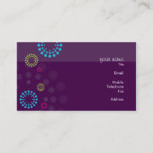 CARTE DE VISITE rétro tache pourpre aqua lime (Dos)