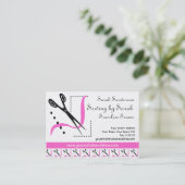 Carte De Visite Rétro tailleur rose de changements d'ouvrière (Debout devant)