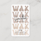 Carte De Visite Retro tendance Beige moderne Salon de cire après-s (Dos)