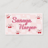 Carte De Visite Retro tendance Boho Cherry Coquette Motif rose (Devant)