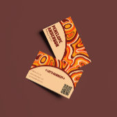 Carte De Visite Retro Terracotta Crème Orange QR Code Boho Super
