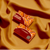 Carte De Visite Retro Terracotta Earthy QR Code Boho Super tendanc