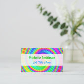 Carte De Visite Rétro Tie Dye Hippie (Debout devant)