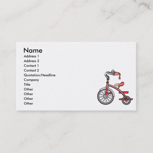 Carte De Visite rétro tricycle (Devant)