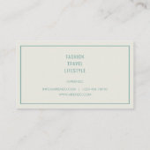 Carte de visite Retro Turquoise Influencer sur les (Dos)