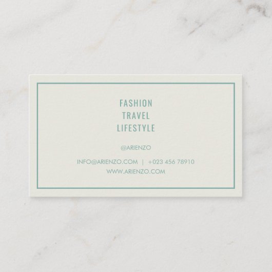 Carte de visite Retro Turquoise Influencer sur les (Dos)