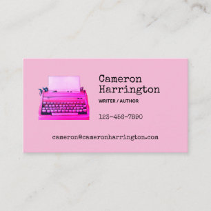 Carte De Visite Rétro Typewriter Cute Light Academia Girl Rose