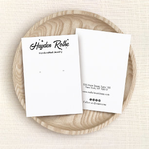 Carte De Visite Retro Typographie & Étoiles Écran à oreille blanch