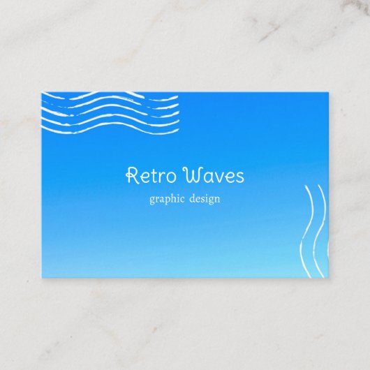 Carte de visite Rétro Vagues -dégradé bleu (Devant)