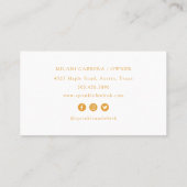 Carte De Visite Retro Vanilla Yellow Heart Stripes Bakery (Dos)