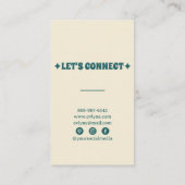 Carte De Visite Retro Vert rose Super Boho Chic Floral Unique (Dos)