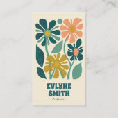 Carte De Visite Retro Vert rose Super Boho Chic Floral Unique (Devant)