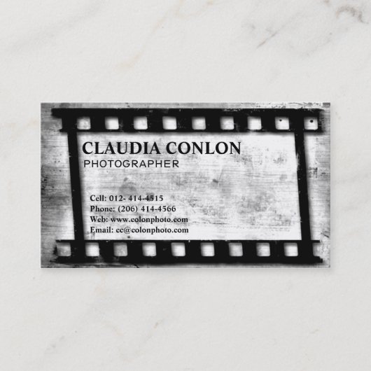 Carte De Visite Rétro vieux film frais grunge de cinéaste (Devant)