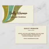 carte de visite rétro vintage vert en détresse (Devant / Derrière)