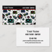 Carte De Visite Rétro Vinyl Record Albums Musique Professionnel (Devant / Derrière)