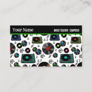 Carte De Visite Rétro Vinyl Record Albums Musique Professionnel