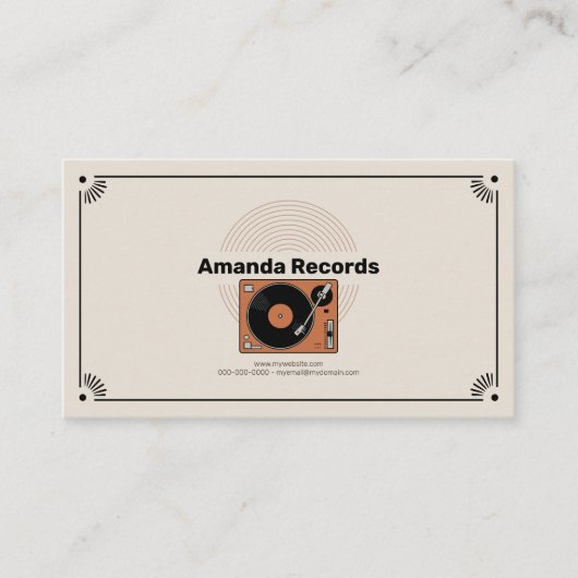 Carte De Visite Retro Vinyl Turntable (Devant)