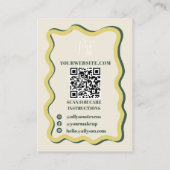 Carte De Visite Retro Yellow Citrus Green Wavy Jewelry Display (Dos)