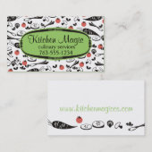 Carte De Visite Rétros légumes de couleur faite sur commande (Devant / Derrière)