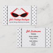 Carte De Visite Rétros lunettes de soleil rouges de plot (Devant / Derrière)