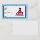 Carte De Visite Rétros points bleus et roses (Devant / Derrière)