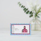 Carte De Visite Rétros points bleus et roses (Debout devant)