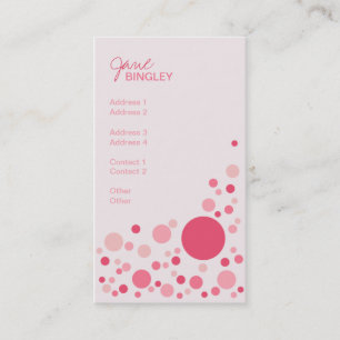Carte De Visite Rétros points roses