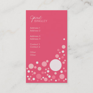 Carte De Visite Rétros points roses