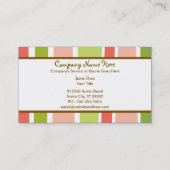 Carte De Visite rétros rayures : 2 dégrossis : (Dos)