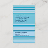 Carte De Visite Rétros rayures Cerulean (Dos)
