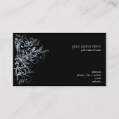 Carte De Visite Rétros remous bleus élégants de fleur (Dos)