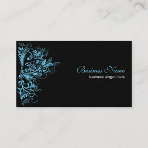 Carte De Visite Rétros remous élégants de fleur de turquoise de
