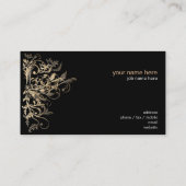 Carte De Visite Rétros remous élégants de fleur d'or (Dos)