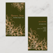 Carte De Visite Rétros remous oranges élégants 4 de fleur (Devant / Derrière)