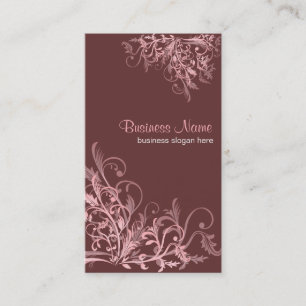 Carte De Visite Rétros remous roses élégants 3 de fleur