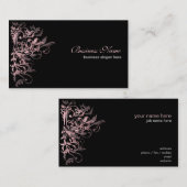 Carte De Visite Rétros remous roses élégants de fleur (Devant / Derrière)