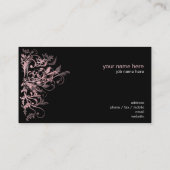 Carte De Visite Rétros remous roses élégants de fleur (Dos)