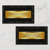 Carte De Visite Rétros services financiers élégants de feuille (Devant / Derrière)