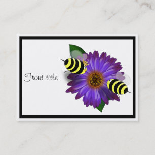 Carte De Visite Réunion des abeilles mignonnes sur la fleur violet