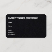 Carte De Visite Réunion PTA de l'école (Dos)
