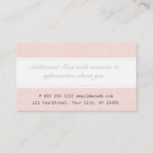 Carte De Visite Rêve blanc rose pour sa plaine élégante (Dos)