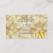 Carte De Visite Réveillon du Nouvel An avec lunettes de champagne (Dos)