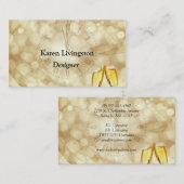 Carte De Visite Réveillon du Nouvel An avec lunettes de champagne (Devant / Derrière)