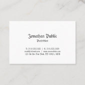 Carte De Visite Revêtement classique créatif Nostalgique professio (Dos)